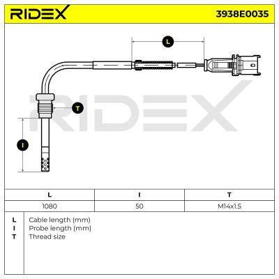 Czujnik temperatury spalin RIDEX 3938E0035 3938E0035 - foto 6