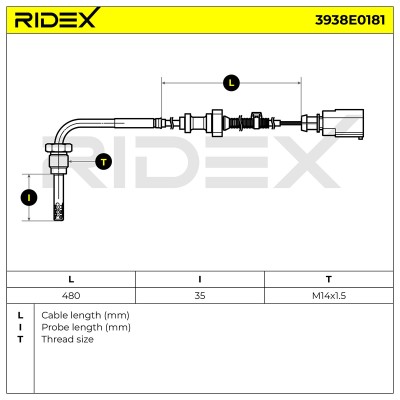 Czujnik temperatury spalin RIDEX 3938E0181 3938E0181 - foto 5