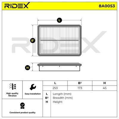 Filtr Powietrza RIDEX 8A0053 8A0053 - foto 6