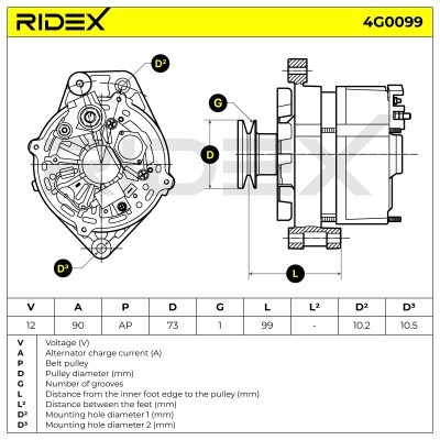 Alternator RIDEX 4G0099 4G0099 - foto 7