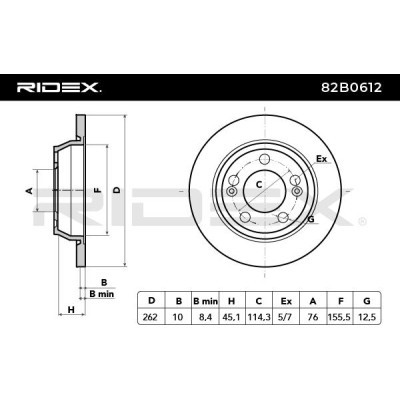 Tarcza hamulcowa RIDEX 82B0612 82B0612 - foto 4