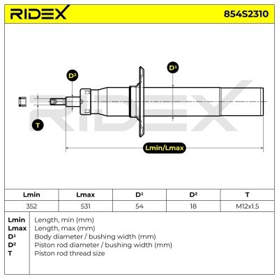 Amortyzator RIDEX 854S2310 854S2310 - foto 8