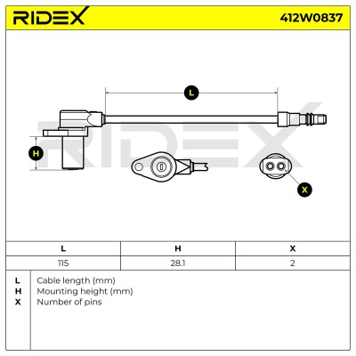 Czujnik ABS RIDEX 412W0837 412W0837 - foto 6