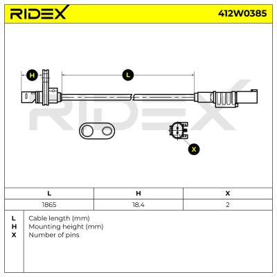 Czujnik ABS RIDEX 412W0385 412W0385 - foto 7