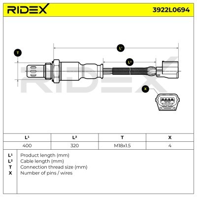Sonda Lambda RIDEX 3922L0694 3922L0694 - foto 6