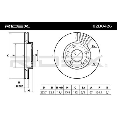 Tarcza hamulcowa RIDEX 82B0426 82B0426 - foto 6