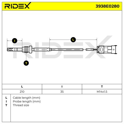 Czujnik temperatury spalin RIDEX 3938E0280 3938E0280 - foto 6
