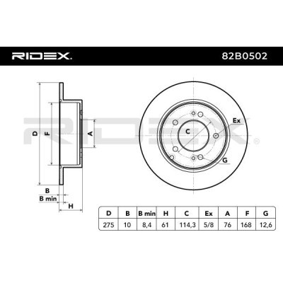 Tarcza hamulcowa RIDEX 82B0502 82B0502 - foto 4