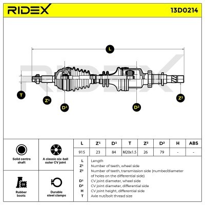 Półoś Napędowa RIDEX 13D0214 13D0214 - foto 8