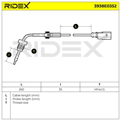 Czujnik temperatury spalin RIDEX 3938E0352 3938E0352 - foto 6