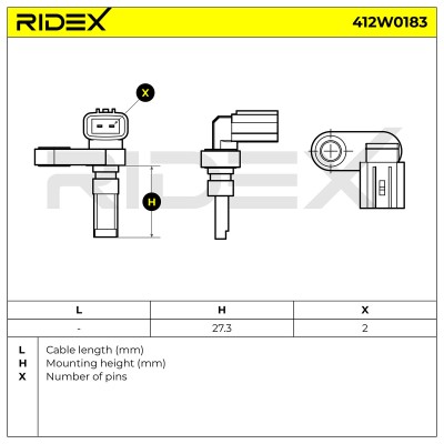 Czujnik ABS RIDEX 412W0183 412W0183 - foto 7