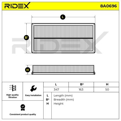 Filtr Powietrza RIDEX 8A0696 8A0696 - foto 6