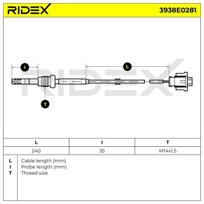 Czujnik temperatury spalin RIDEX 3938E0281 3938E0281 - foto 6