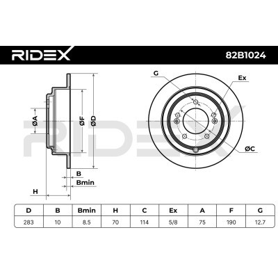 Tarcza hamulcowa RIDEX 82B1024 82B1024 - foto 7
