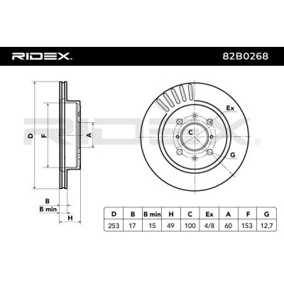 Tarcza hamulcowa RIDEX 82B0268 82B0268 - foto 5