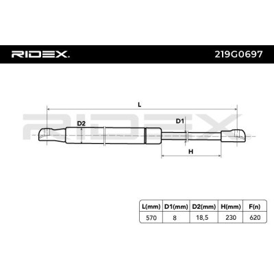 Amortyzator Pokrywy Bagażnika RIDEX 219G0697 219G0697 - foto 6