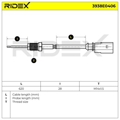 Czujnik temperatury spalin RIDEX 3938E0406 3938E0406 - foto 6