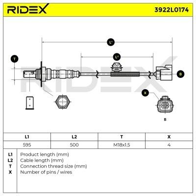 Sonda Lambda RIDEX 3922L0174 3922L0174 - foto 6