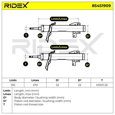 Amortyzator RIDEX 854S1909 854S1909 - foto 8
