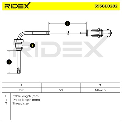 Czujnik temperatury spalin RIDEX 3938E0282 3938E0282 - foto 5