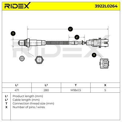 Sonda Lambda RIDEX 3922L0264 3922L0264 - foto 6