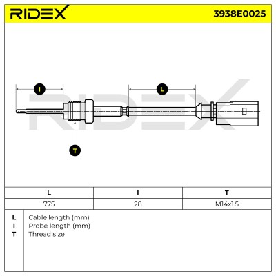 Czujnik temperatury spalin RIDEX 3938E0025 3938E0025 - foto 6