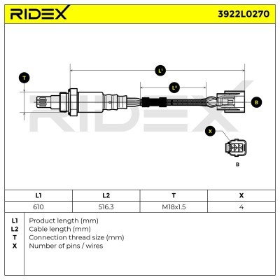 Sonda Lambda RIDEX 3922L0270 3922L0270 - foto 6