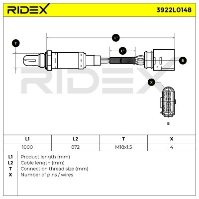 Sonda Lambda RIDEX 3922L0148 3922L0148 - foto 6