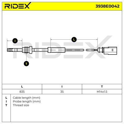 Czujnik temperatury spalin RIDEX 3938E0042 3938E0042 - foto 5
