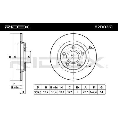 Tarcza hamulcowa RIDEX 82B0261 82B0261 - foto 3