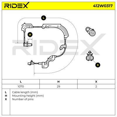 Czujnik ABS RIDEX 412W0317 412W0317 - foto 6
