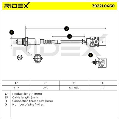 Sonda Lambda RIDEX 3922L0460 3922L0460 - foto 7