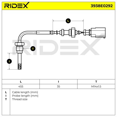 Czujnik temperatury spalin RIDEX 3938E0292 3938E0292 - foto 6