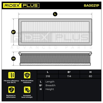 Filtr Powietrza RIDEX 8A0021P 8A0021P - foto 7