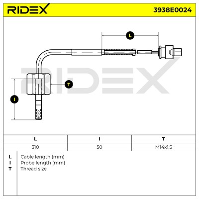 Czujnik temperatury spalin RIDEX 3938E0024 3938E0024 - foto 6