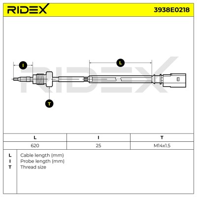 Czujnik temperatury spalin RIDEX 3938E0218 3938E0218 - foto 5