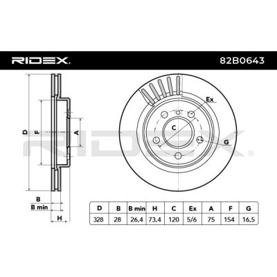 Tarcza hamulcowa RIDEX 82B0643 82B0643 - foto 3