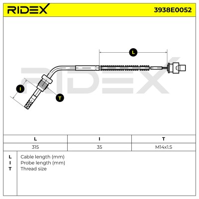 Czujnik temperatury spalin RIDEX 3938E0052 3938E0052 - foto 6