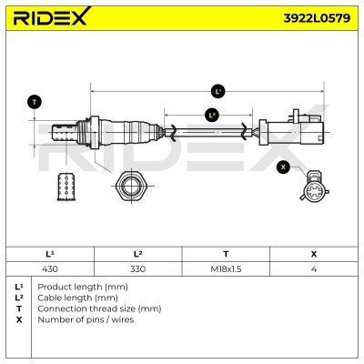 Sonda Lambda RIDEX 3922L0579 3922L0579 - foto 6