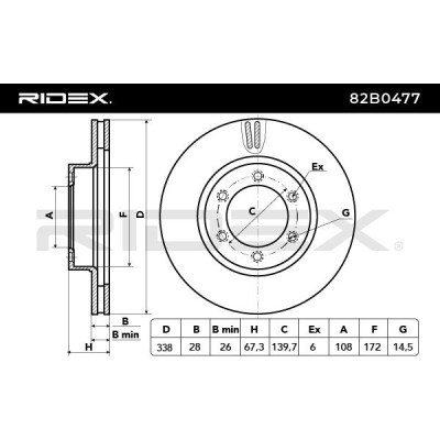Tarcza hamulcowa RIDEX 82B0477 82B0477 - foto 6