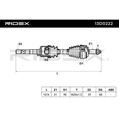 Półoś Napędowa RIDEX 13D0222 13D0222 - foto 4