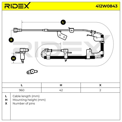 Czujnik ABS RIDEX 412W0843 412W0843 - foto 6