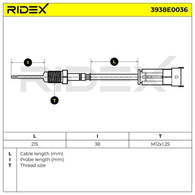 Czujnik temperatury spalin RIDEX 3938E0036 3938E0036 - foto 5