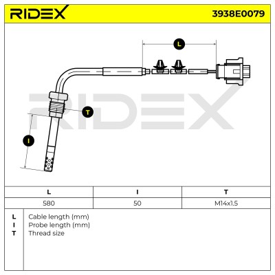 Czujnik temperatury spalin RIDEX 3938E0079 3938E0079 - foto 6