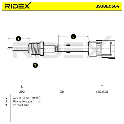 Czujnik temperatury spalin RIDEX 3938E0564 3938E0564 - foto 6