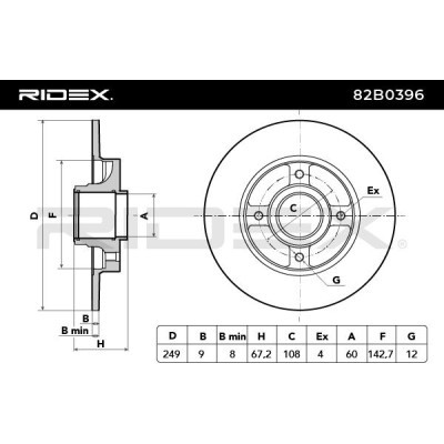 Tarcza hamulcowa RIDEX 82B0396 82B0396 - foto 4
