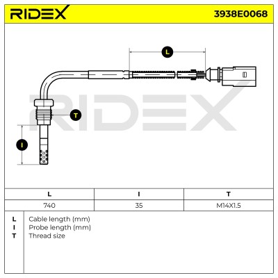 Czujnik temperatury spalin RIDEX 3938E0068 3938E0068 - foto 5