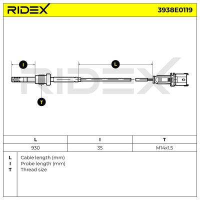 Czujnik temperatury spalin RIDEX 3938E0119 3938E0119 - foto 6