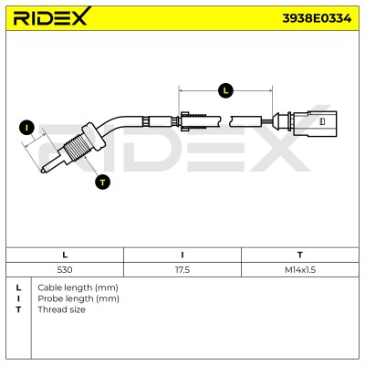 Czujnik temperatury spalin RIDEX 3938E0334 3938E0334 - foto 6