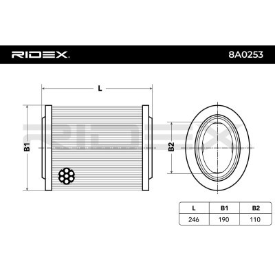 Filtr Powietrza RIDEX 8A0253 8A0253 - foto 6